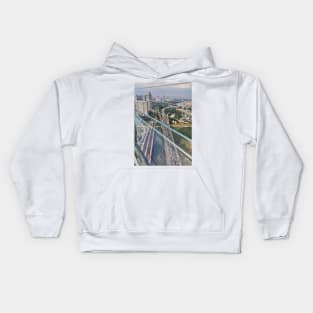 Singapore Flyer - View through Glass Wall from SkyPark Kids Hoodie